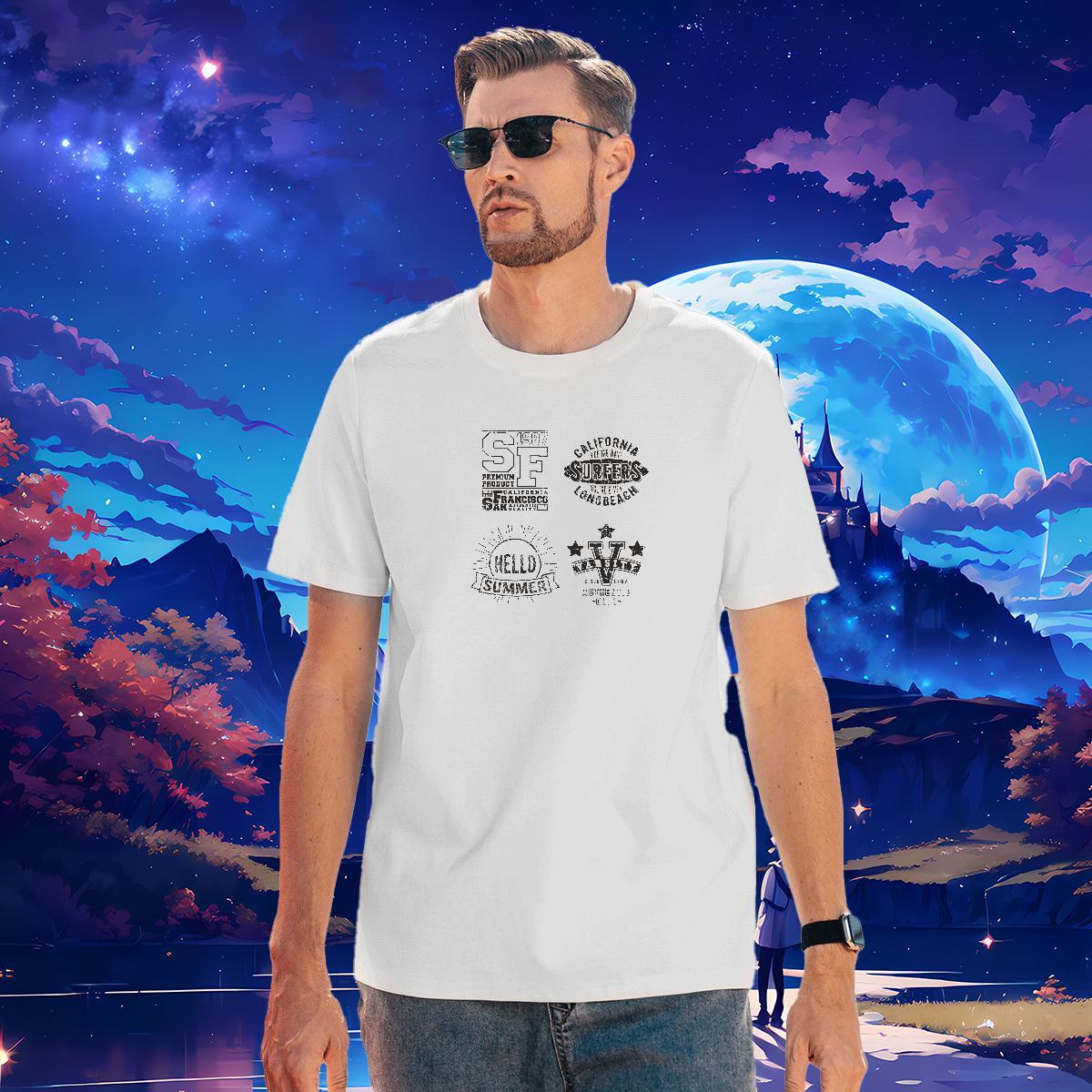Cool Design Men Clothes T-Shirt letter 230g 100% Cotton Casual Daily Wear Breathable Crew Neck T Shirt For Man Anime Stylist Tops Shirt