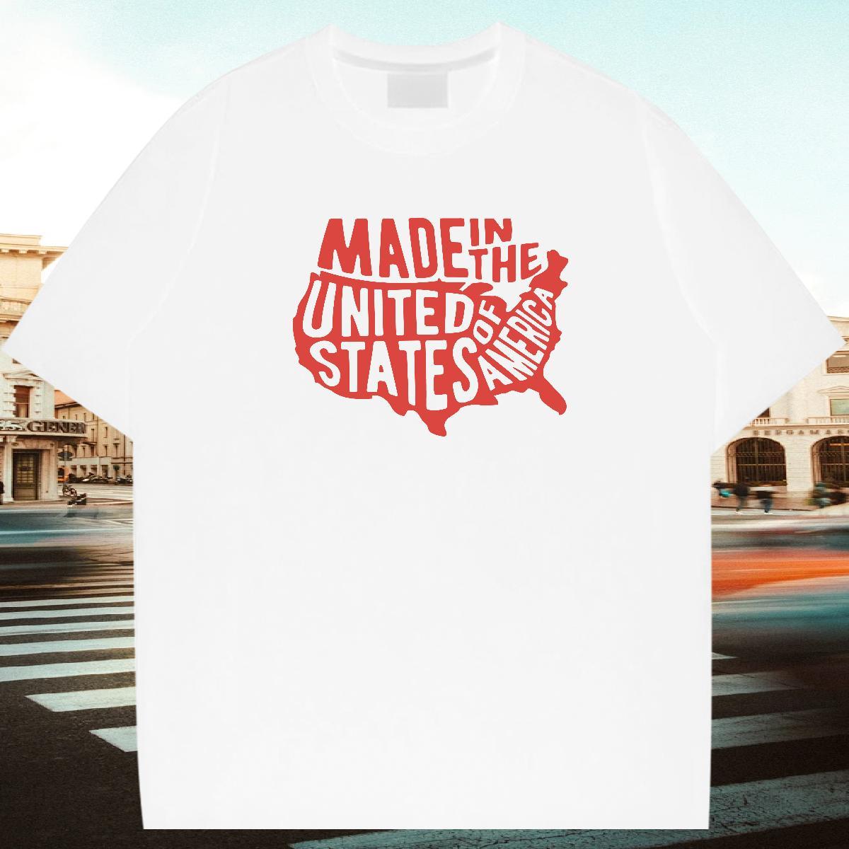 DIY Customized T shirt letter Polos 230g Pure Cotton Street Wholesale Floral Print Crew Neck Tshirts