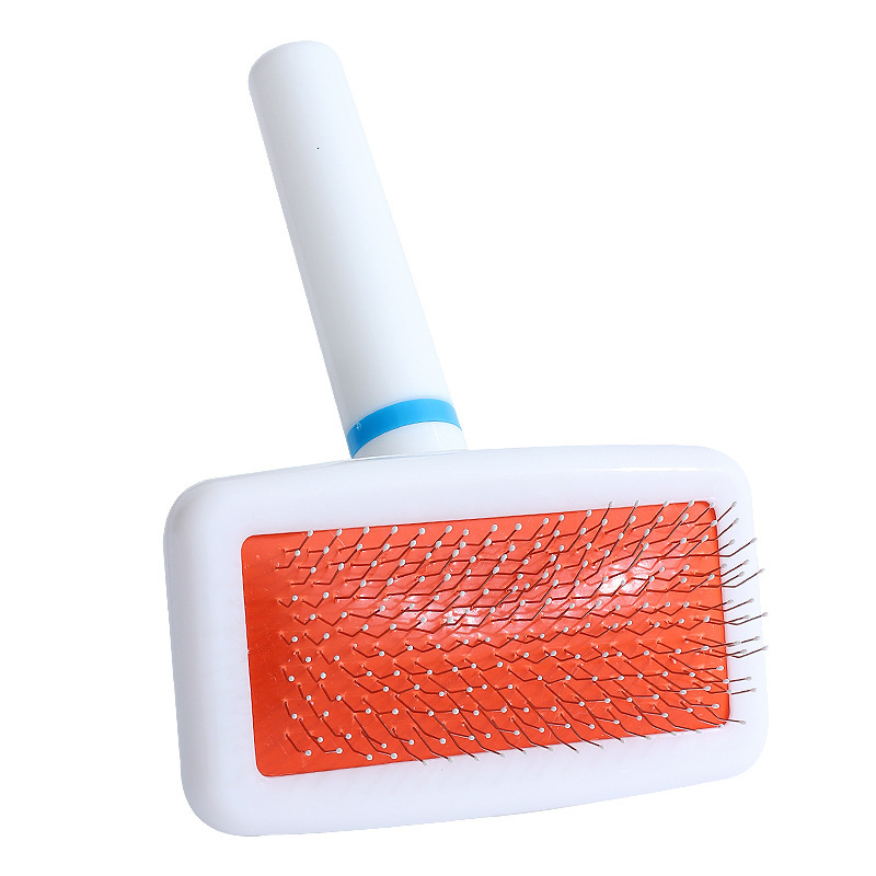 Pet Lovers' Choice: Lightweight White Rubber Grip Handled Airbag Brush for Gentle Detangling of Canine Coats