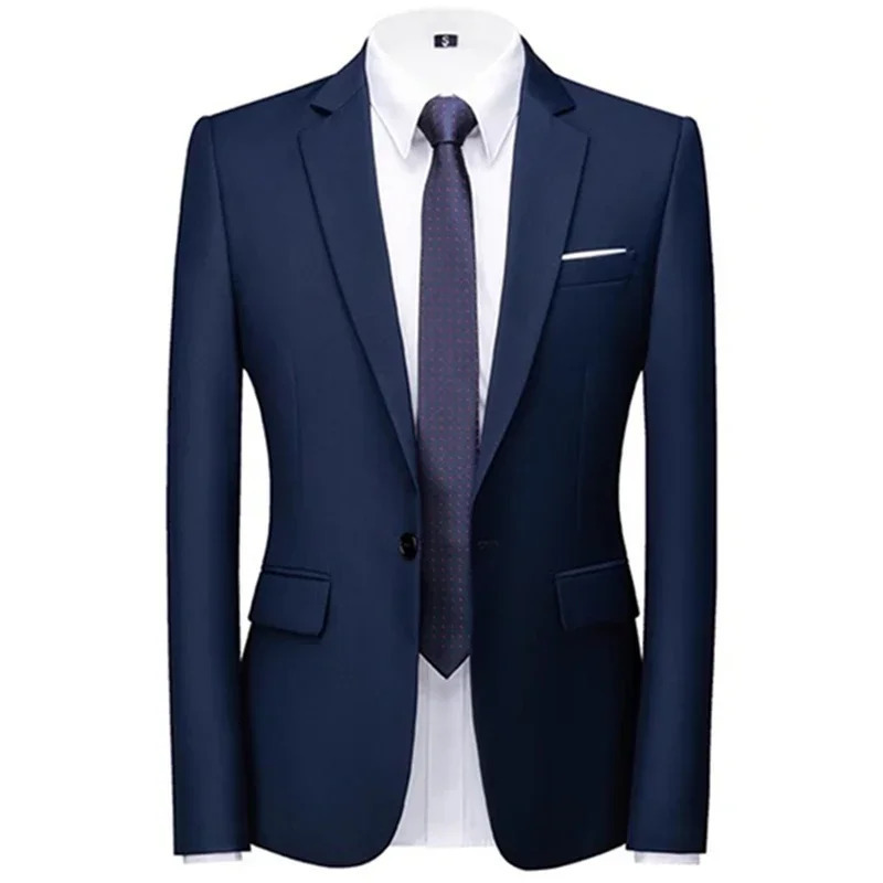 Fashion Mens Casual Boutique Solid Color Suit Coat Slim Fit High Quality Business Groom Wedding Blazer Jacket 240807