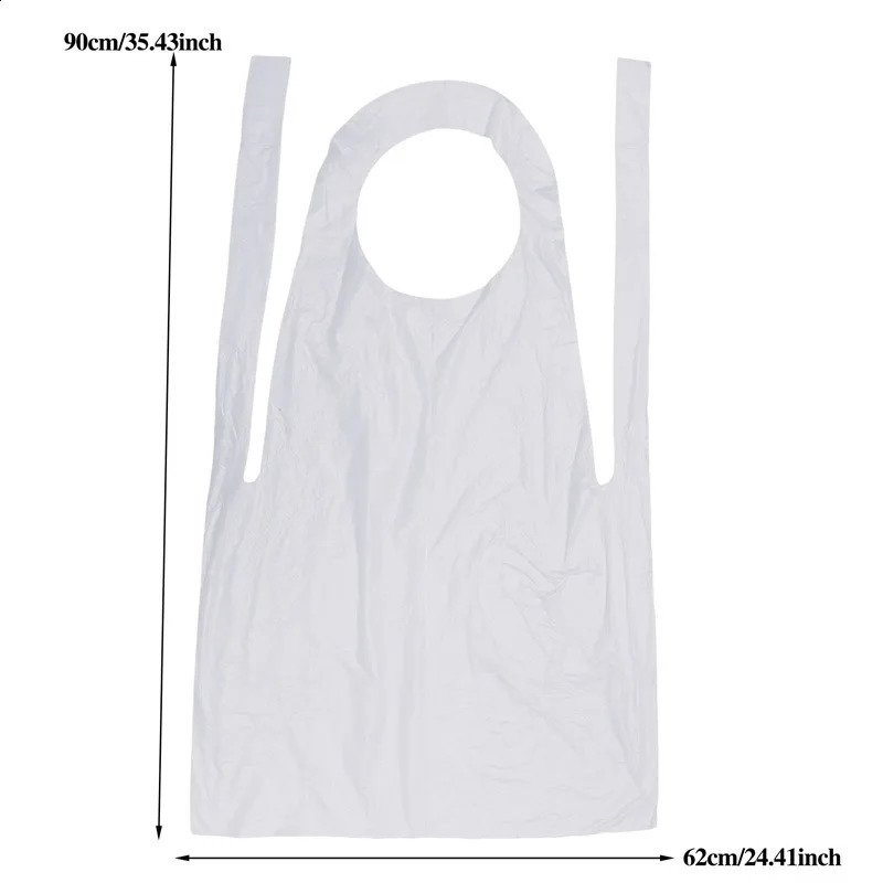 100pcsset Transparent Easy Use Kitchen Aprons For Women Men Cooking Apron White Disposable Cleaning 240810