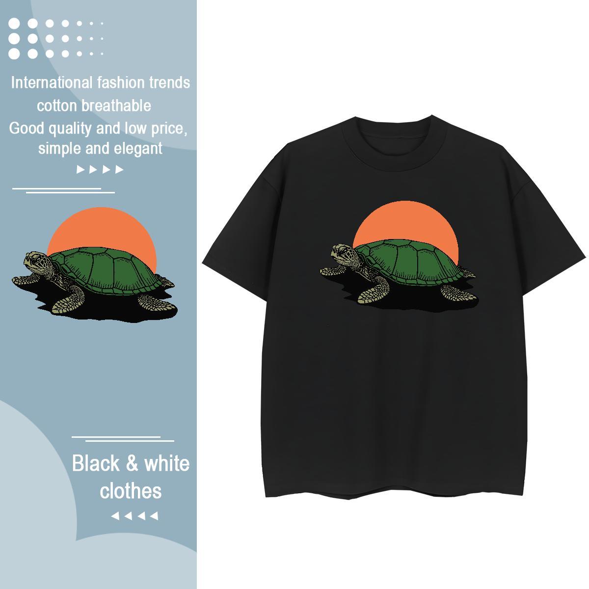 Cool Design T shirt tortoise Breathable Short Sleeve Daily Wear Plus Size Cartoon 230g 100% Cotton Mens Tshirts Designer Tee Shirt