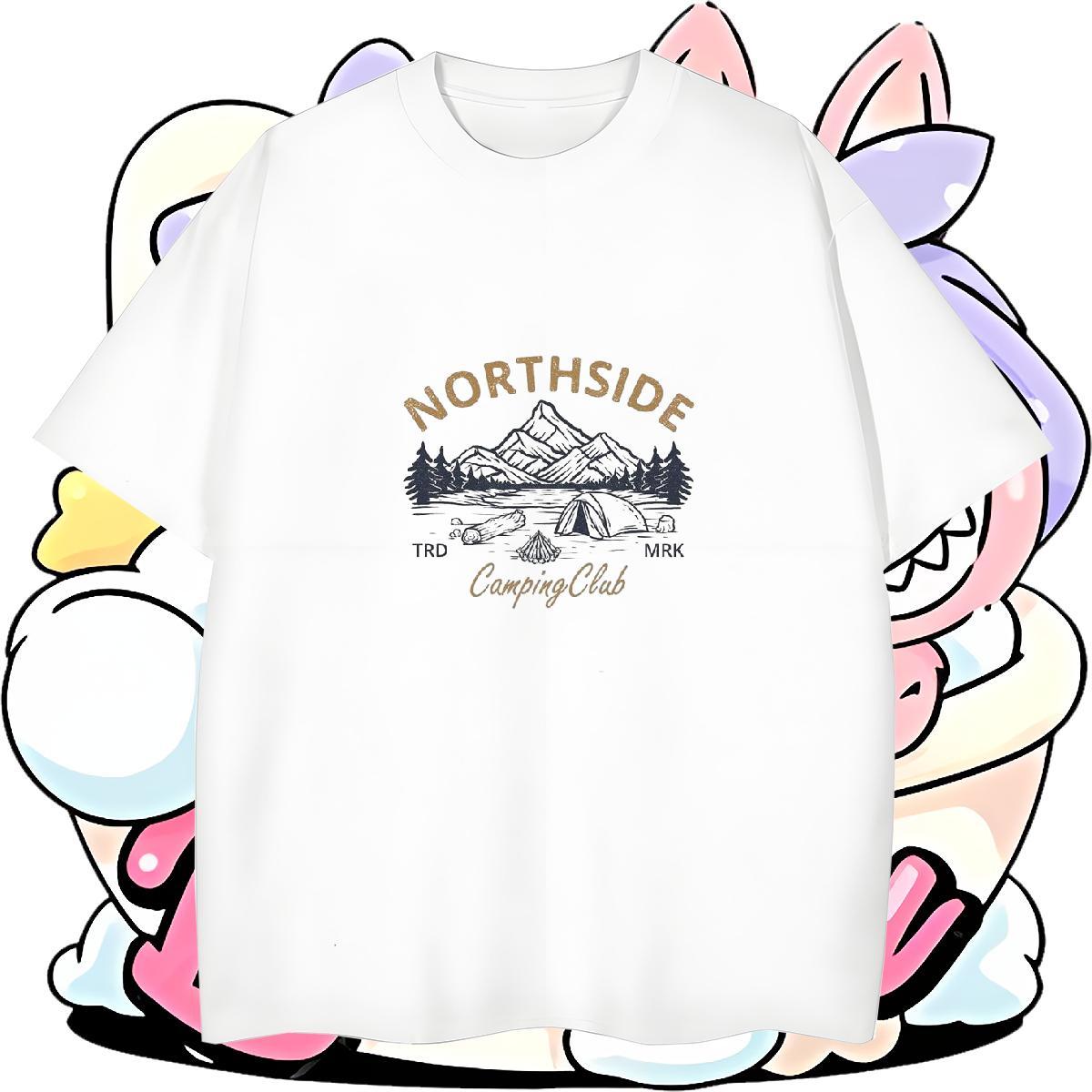 Free Shipping Mens Tshirts mountains 230g Cotton Summer Casual Short Sleeve Soft Man T Shirts Anime Customized Clothings
