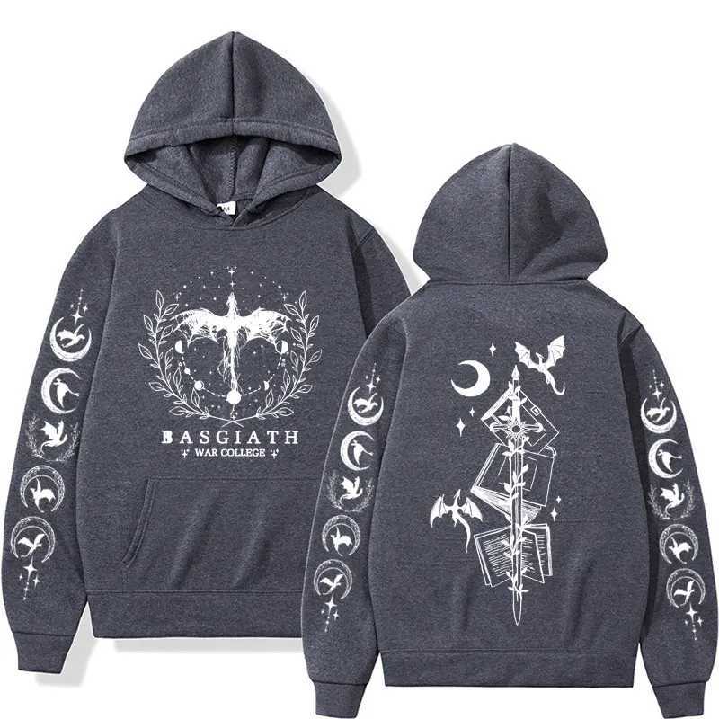 Basgiath War College Double Sided Hoodie Fourth Wings Men Women Fashion Gothic Y2k Sweatshirt Casual Pullover Hoodies StreetwearXJ240812