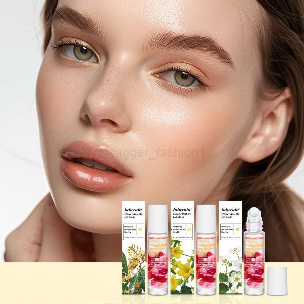 Lip Oil Gloss Blossom Scented Roll on Lip Gloss Infused with Real Flowers Mango Watermelon StrawberryXJ240812