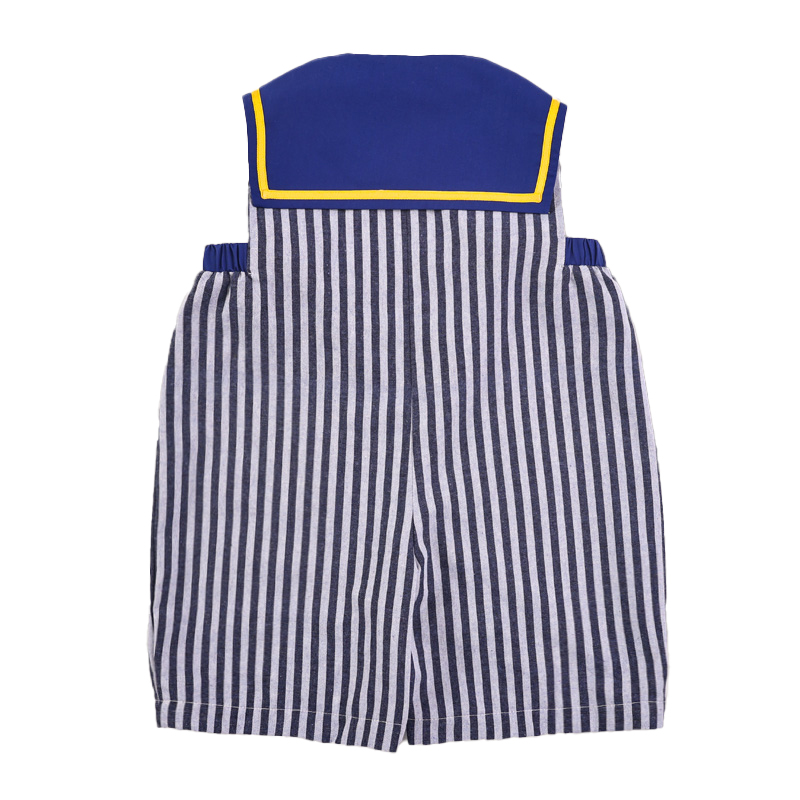 Children's summer new navy wind boys and girls back pants fisherman pants casual one-piece external wear one-piece 5 pants