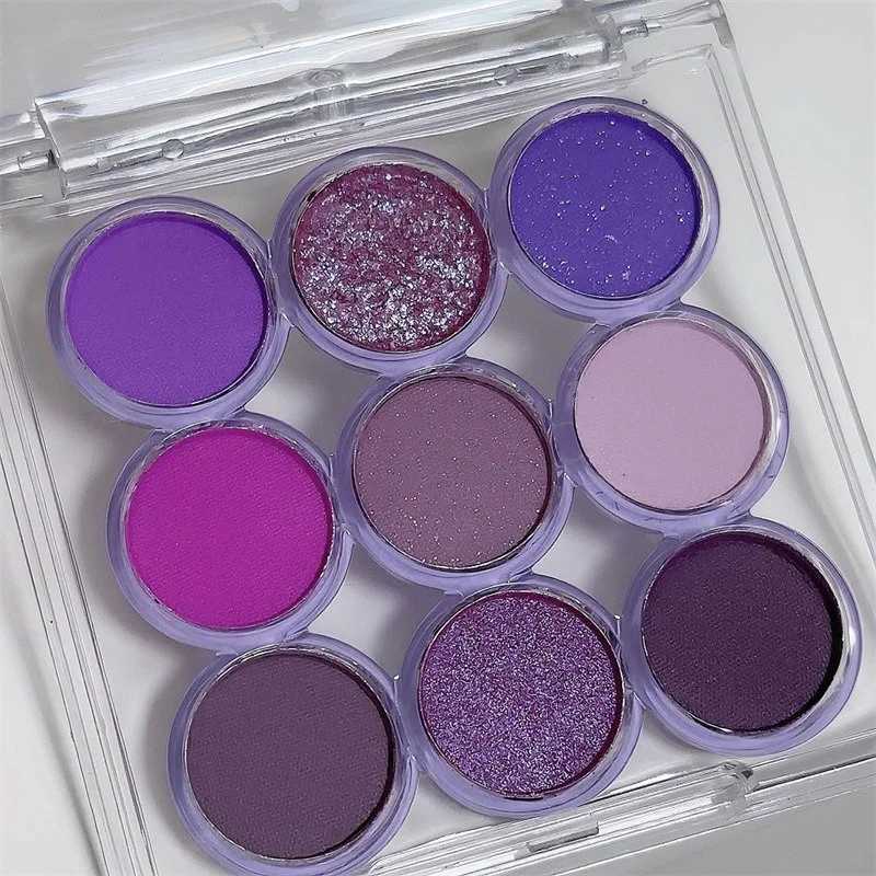 9 Colors EyeShadow Palette Smoke Purple Retro Olive Green Pearlescent Matte Highlight Gray Brown Easy To Pigment Eye ShadowCL240812