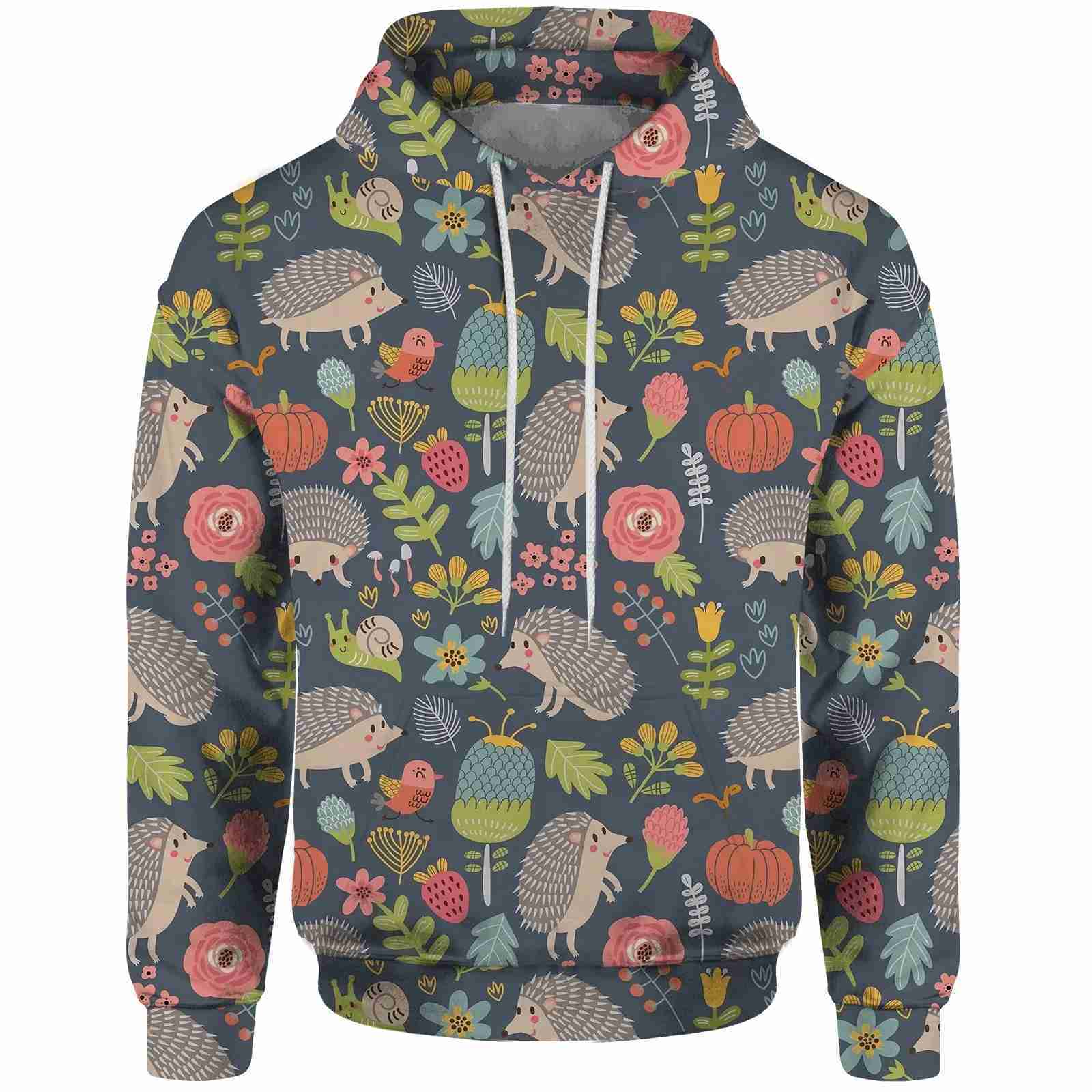 Dinosaur Sweatshirt Official Website Deer Hooded Sweatshirt Man Cartoon Hedgehog Mens Hoodies Y2k 3D Digital Printing Hoody NewXJ240812