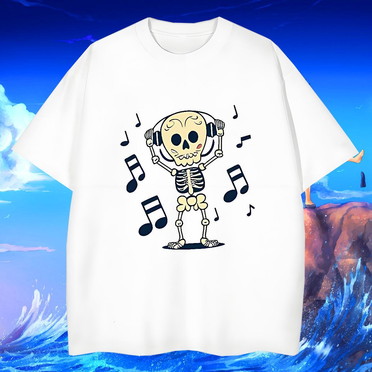 New Designer Men T Shirts skull Top Tees 230g Pure Cotton Sports Casual Classic DIY Printed Round Neck Short Sleeve Men Tops Tees