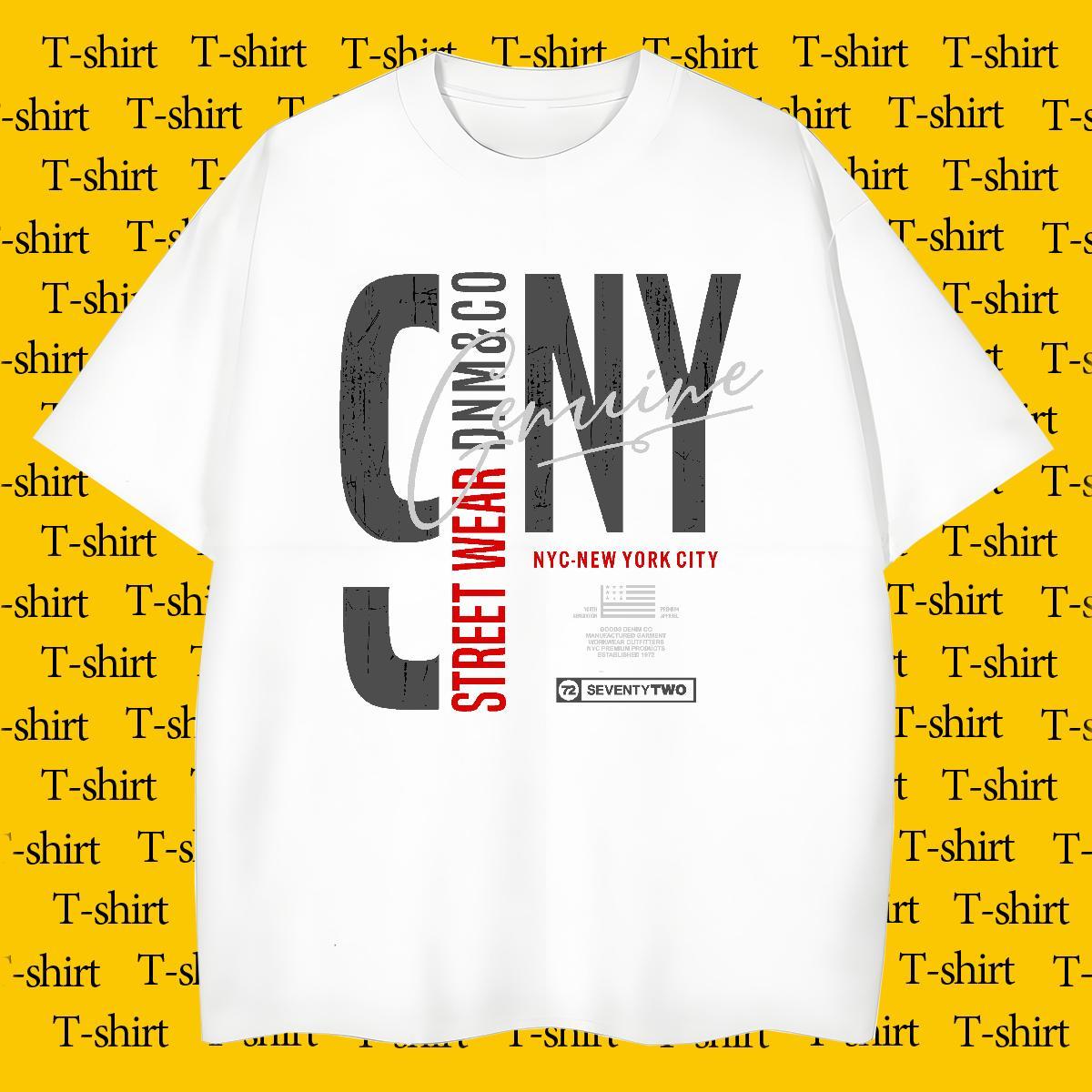 TOP Quality letter T Shirt For Man Street Men Tees 230g Pure Cotton Fashion New O-Neck Short Sleeve Graphic Tops