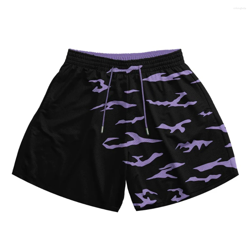 Men's Shorts Anime Devil Fruit 3D Print Manga Gym Fiess Mesh Quick Dry Sports Short Pants Breathable Summer Unisex