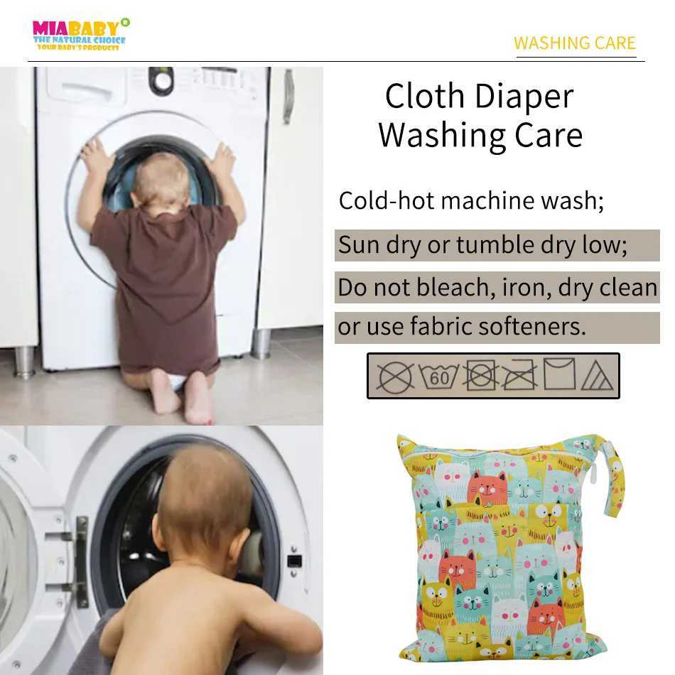 Miababy wet dry bag with two zippers diaper bag waterproof reusable washable baby bag W240812
