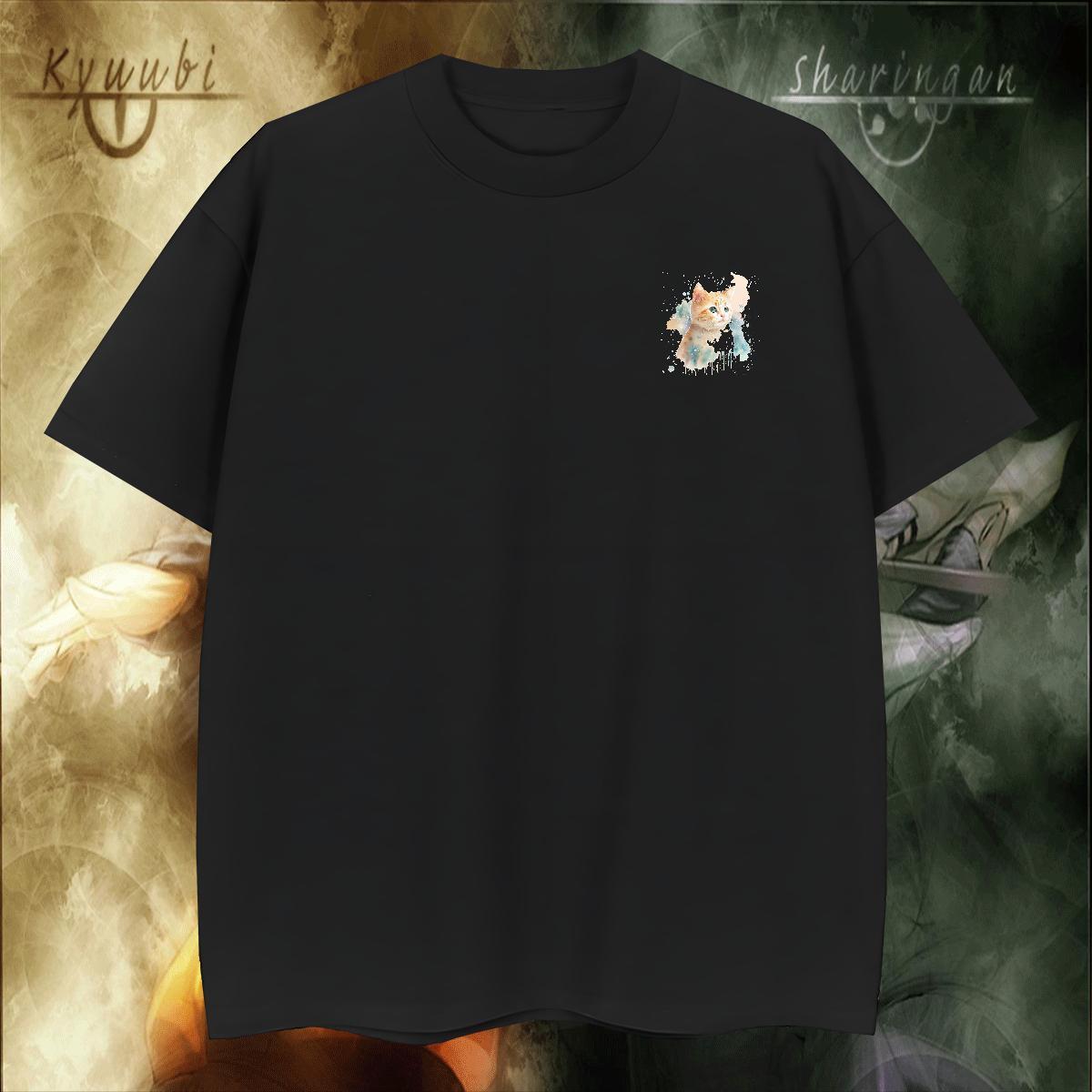 TOP Quality Men Clothes T-Shirt Outdoor 230g Cotton DIY Anime Breathable cat T Shirt For Man New Arrival Tee Shirt