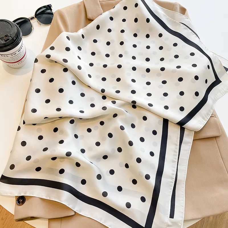 Spring Scarf Womens Luxury Design Scarf Silk Smooth Scarf Soft Muslim Headband Shawl Beach 90x90cm W240810