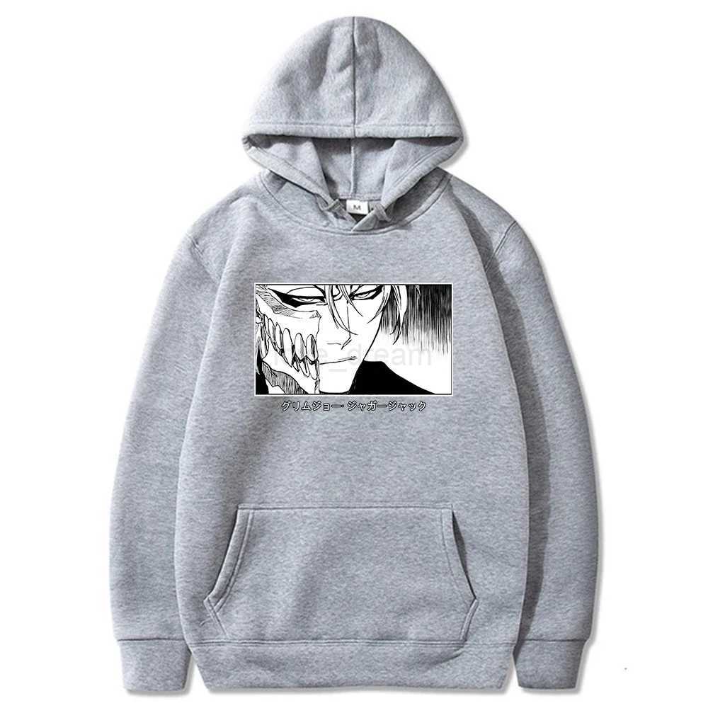 Harajuku Kurosaki Ichigo Bleach Japan Anime Hoodies Mens Funny Cartoon Split Face High Street Long Sleeve Casual SweatshirtsXJ240812