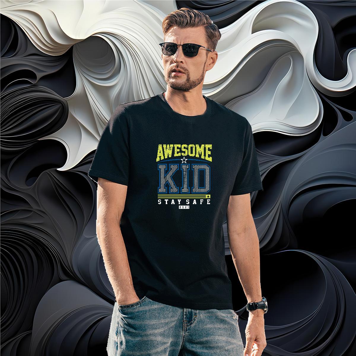 Custom 100% Cotton 230g T Shirt For Man letter Daily Outfit Mens Tshirts Tee Shirt Breathable Crew Neck Unisex Customized Print