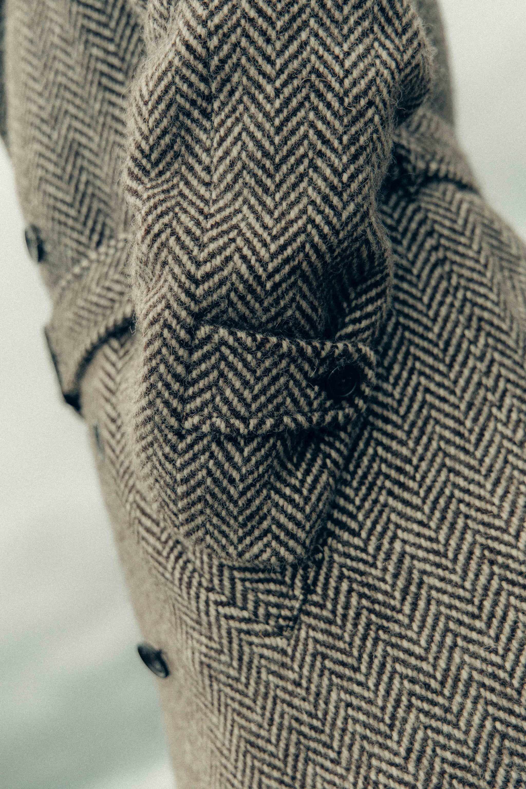 Men's Wool Blend Coat Vintage Notched Lapel Blazer Tailored Harringbone Jacket Autumn Winter Windbreaker Custom Made Plus Size