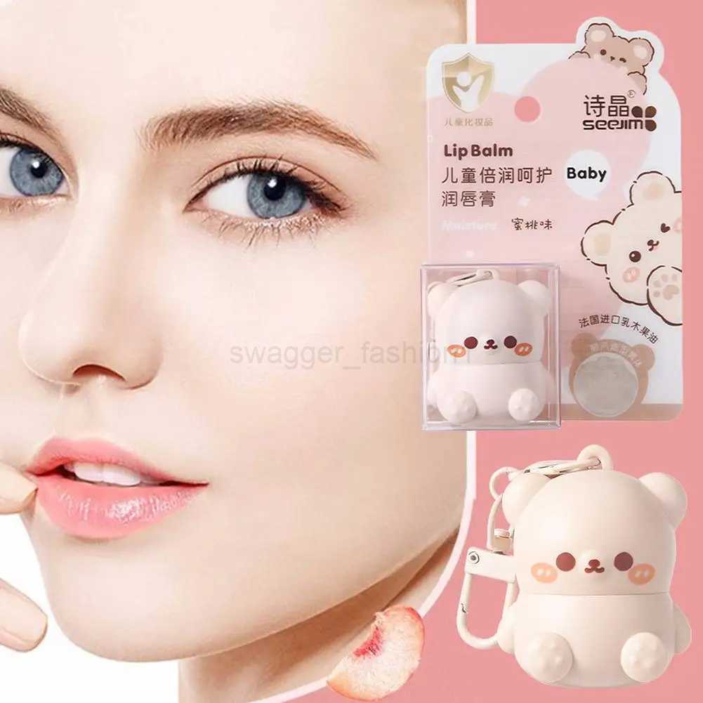 Cute Little Bear Lip Balm For Kids Moisturizing Anti-dry Anti Crack Mini Lip Balm Lipstick With Keychain Decorations Lip Ca G5C6XJ240812