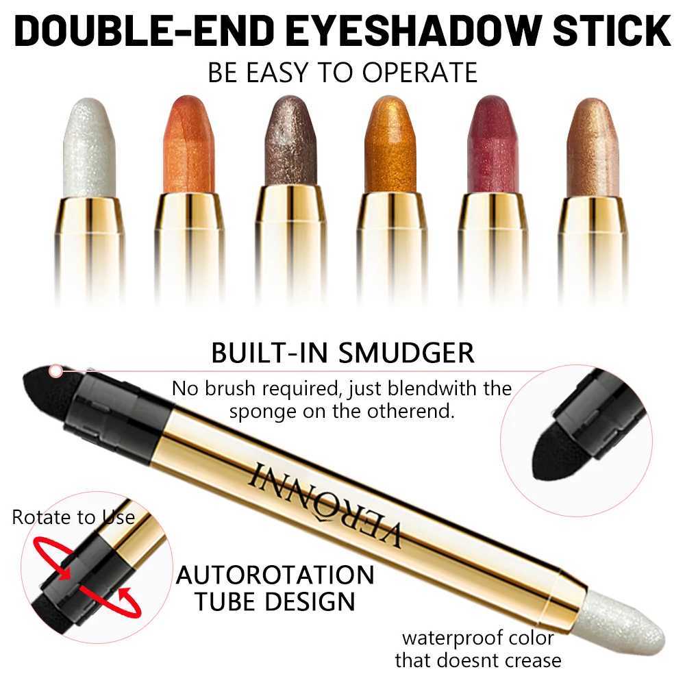Highlighter Gloss Eyeshadow Pencil Double End Beads Bright Flash Eyeshadow Stick Anti Sweat Long High Color Eyeshadow MakeupCL240812