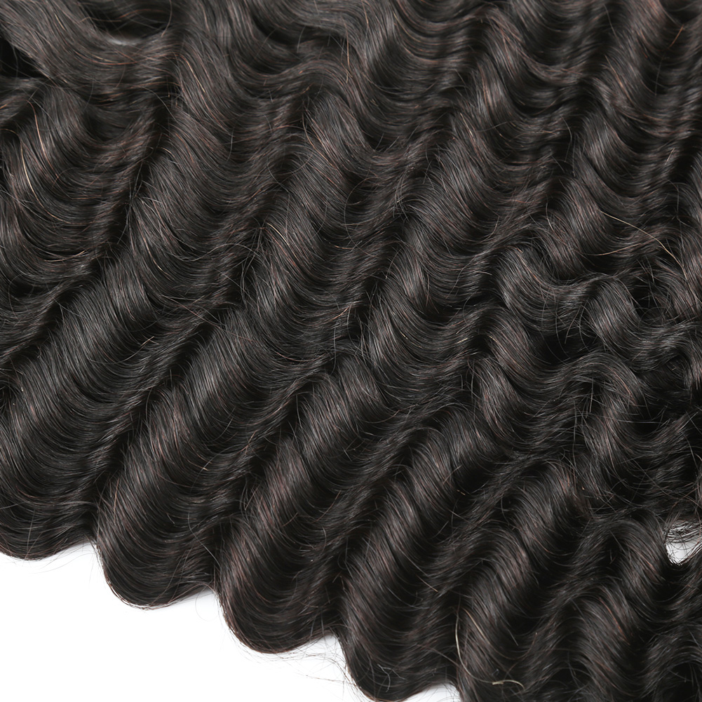 Human Braiding Hair 100g Deep Water Wave Bulk Human Hair for Braiding No Weft Bundle Brazilian Virgin Curly Human Hair Extension for Boho Braids Wet a