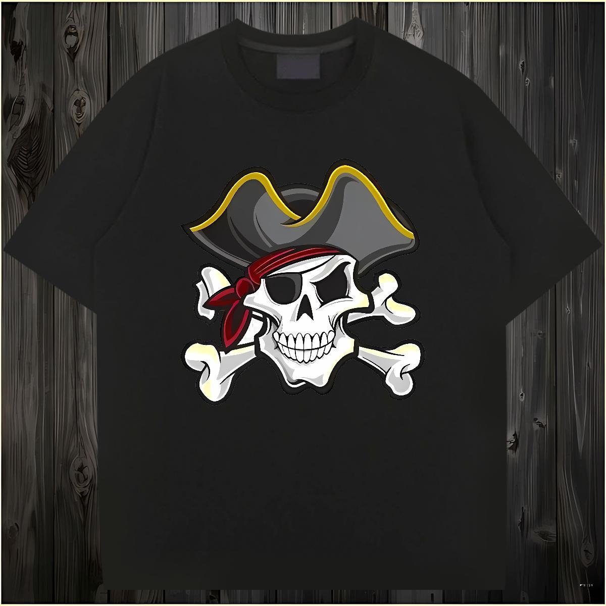 Classic T-Shirts for Men skull Tops Shirt 230g Pure Cotton Sport High Quality Graphic Short Sleeve O-Neck Mens Tshirts
