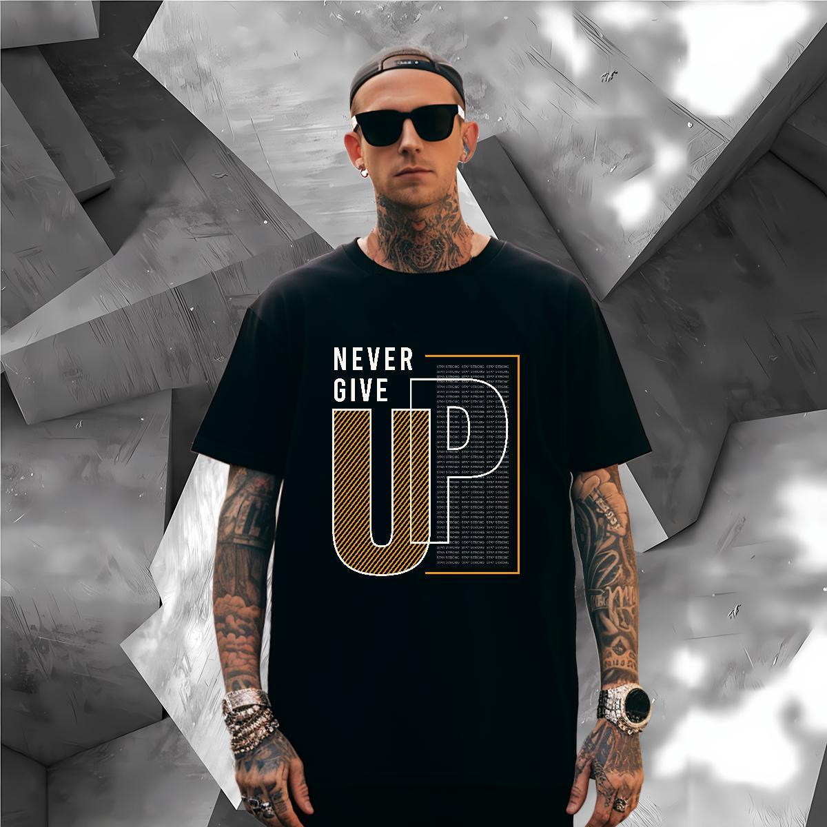 DIY 100% Cotton 230g T Shirt For Man letter Outdoor Men Tshirts Tops Crew Neck Loose Fit Oversized