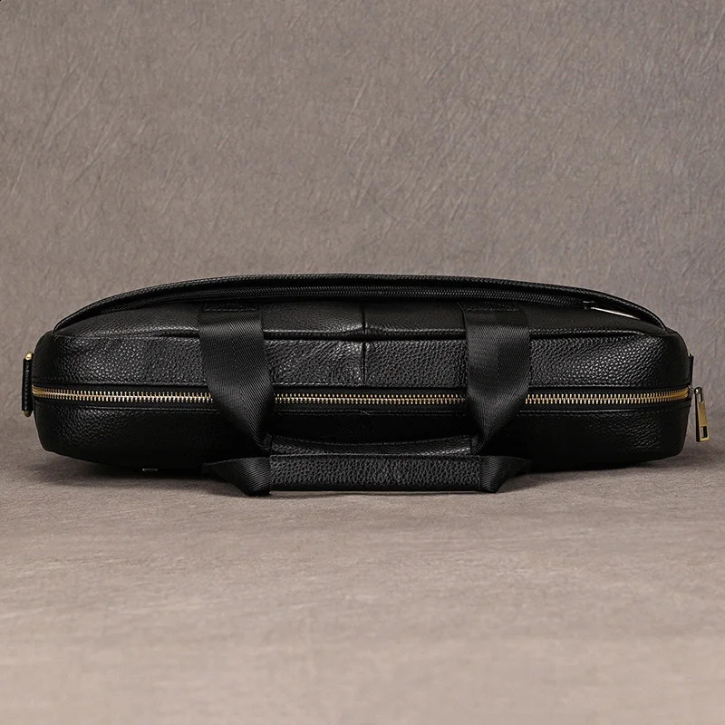 sbirds leather mens briefcase Doctor Layer business laptop bag 15 6 inches computer handbag 240810