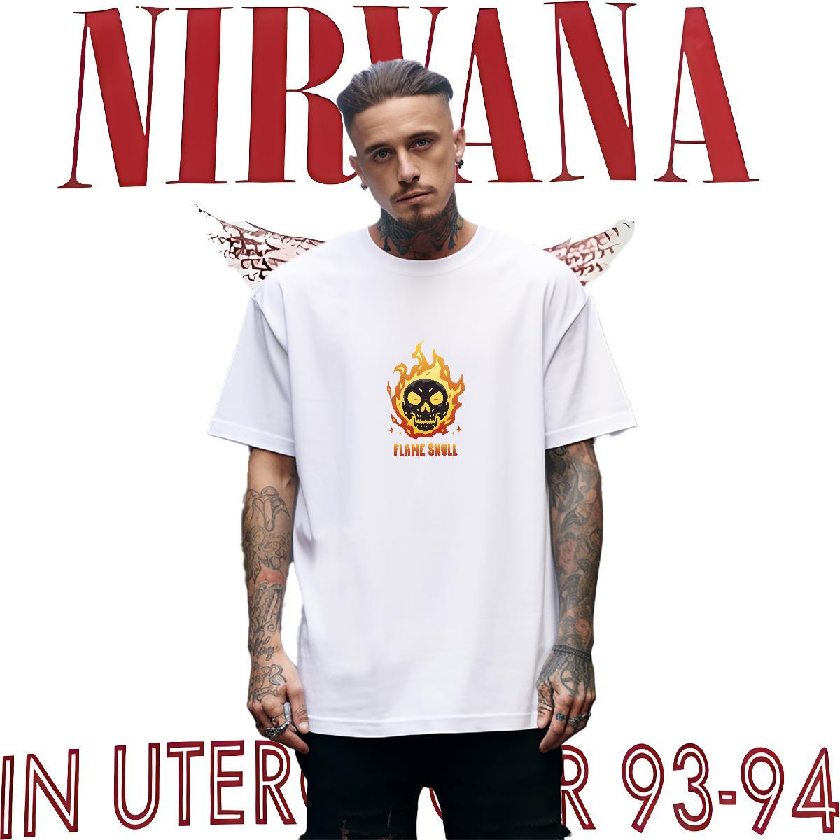 DIY T-Shirts for Men skull Clothings 100% Cotton 230g Summer Casual Soft DIY Printed O Neck Short Sleeves Couples T Shirts