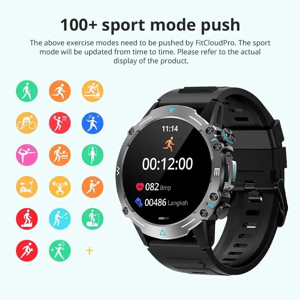 COLMI M42 smartwatch with 1.43-inch AMOLED display and 100 sport mode voice call. Mens military grade rugged watch X2412261