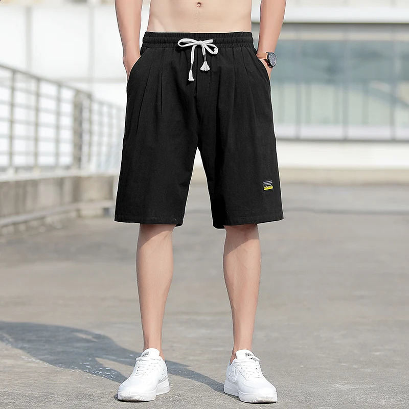 casUAl Shorts for Men Linen Pants Plus Size 8XL PantAlones cortos Hombre Big Size Beach Pants Gym Shorts 240812