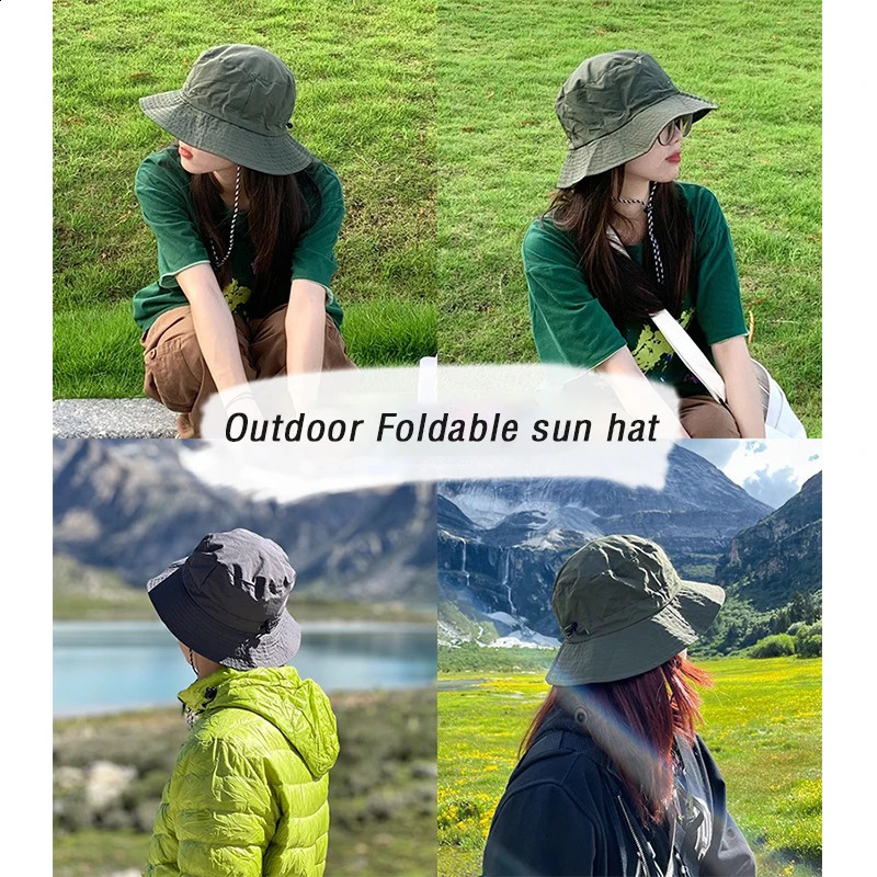 Foldable Panama bucket hat outdoor UV resistant sun suitable for men women spring summer quick drying waterproof hanging fishermans 240812
