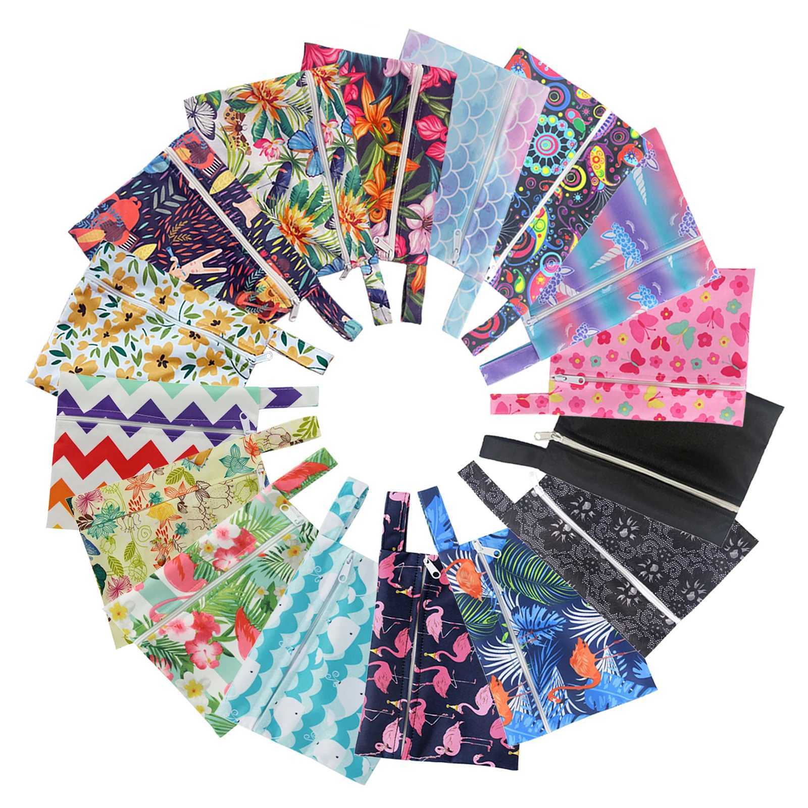 Dry and wet reusable fabric diaper bag 18 * 4cm travel hanging bag waterproof mens care pad bag mini diaper bag 6 colors W240812