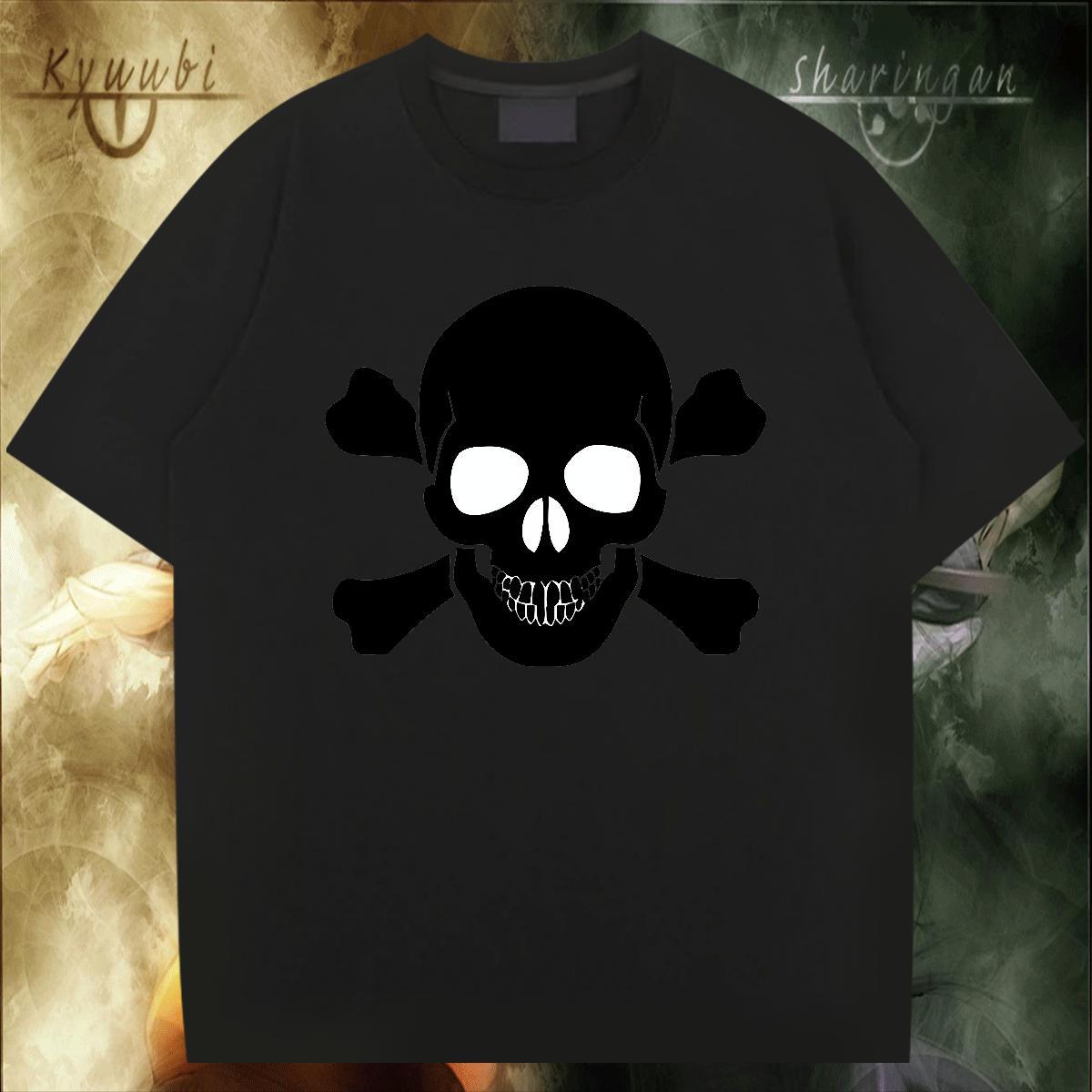 Factory Direct T Shirts Men skull Tees Shirts 230g Cotton Outdoor TOP Quality Floral Print Crew Neck Men Clothes T-Shirt