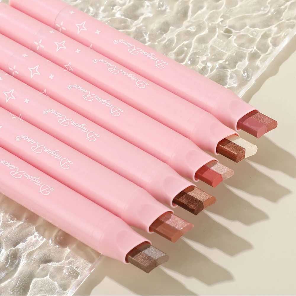 2-Colour Eyeshadow Pencil Shimmer Gradient Lazy Eyeshadow Stick Nude Matte Rotatable Natural Combination Waterproof Quick MakeupCL240812