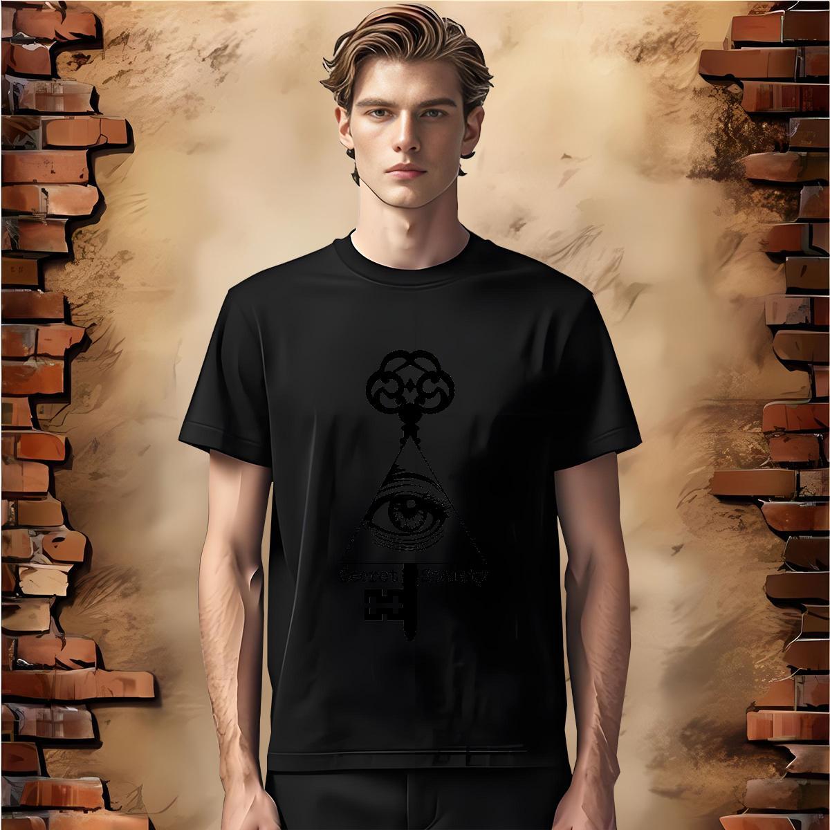 Fashion Design T Shirt For Man eye of the devil Tees Shirts 230g Pure Cotton Hip Hop Street Cool DIY Printed Breathable Short Sleeve Men Clothes T-Shi