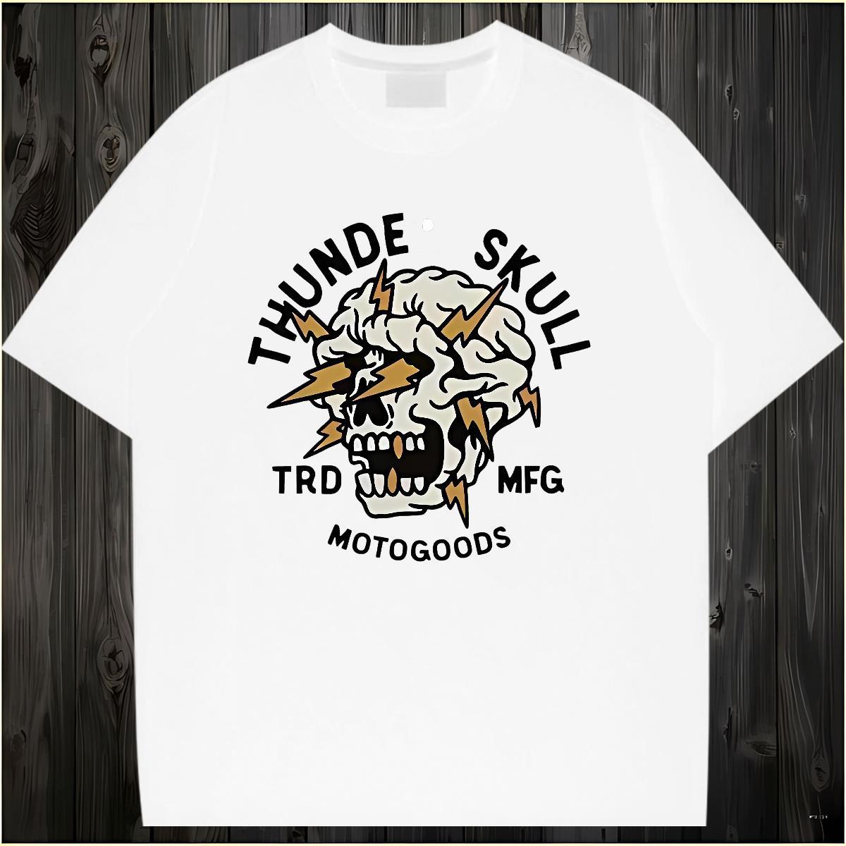 Classic Casual T Shirts Men skull Tops 100% Cotton 230g Anime Printing Street Cool Custom Print Oversized Crew Neck Breathable Couples T Shirts