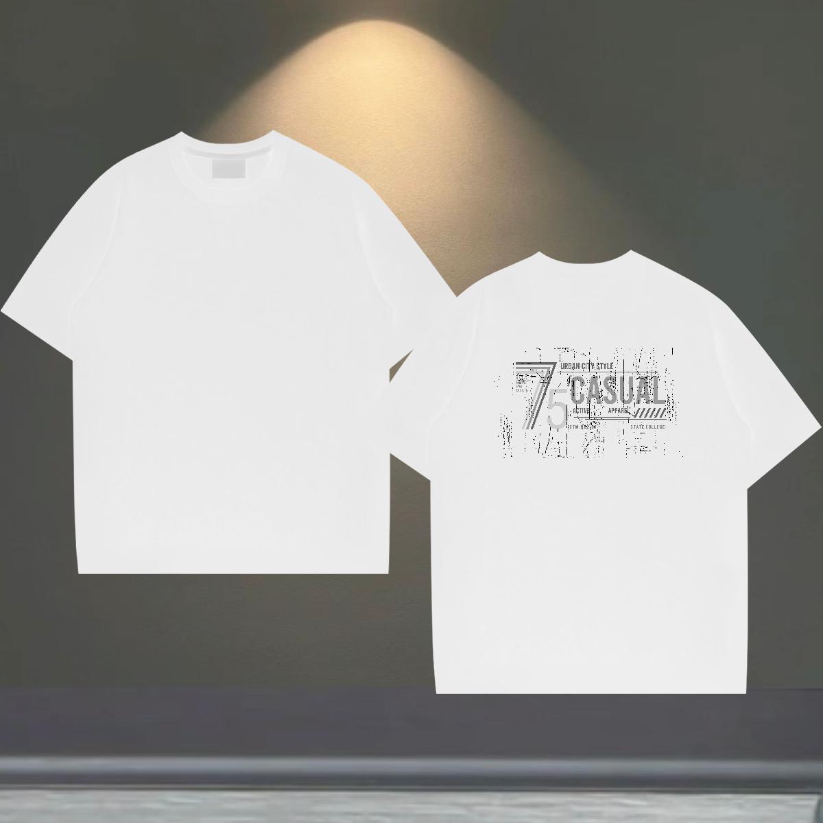 Free Shipping T Shirt For Man letter Tops 100% Cotton 230g Summer Casual TOP Quality Customized Print Round Neck Short Sleeve Mens Tshirts