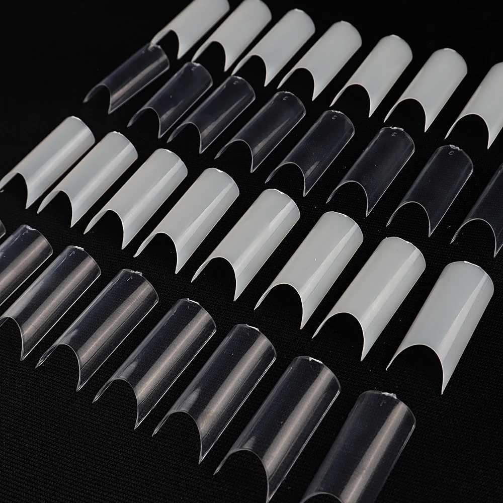 100 pieces of multi size fake tip press transparent full cover fake nail extension manual tool W240810