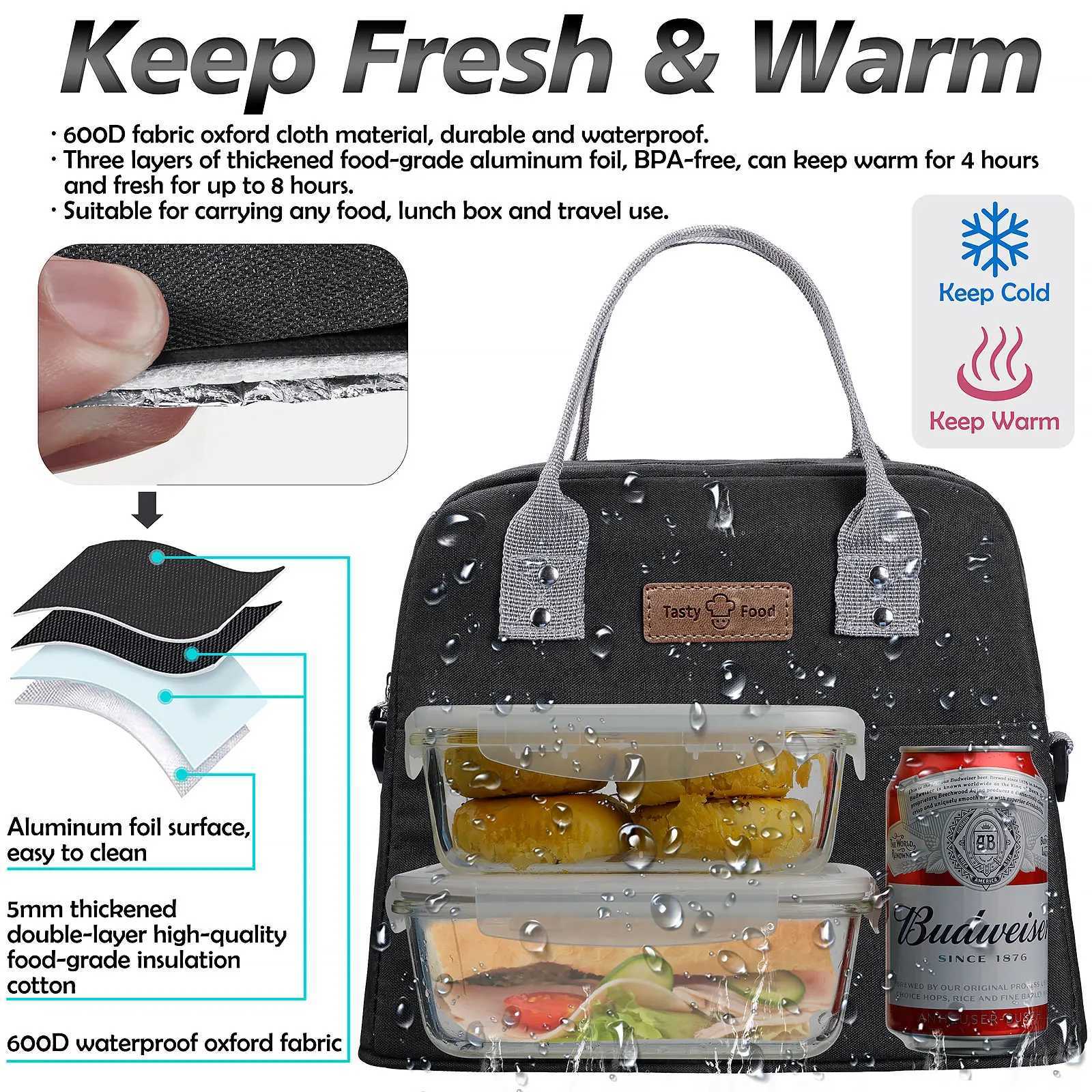 Terry. HU Womens Lunch Bag Insulated Bag Packaged Food Hot Bag Childrens Lunch Bag Refrigerant Bag W240812