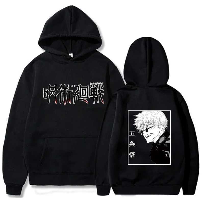 Funny Gojo Satoru Hoodies Jujutsu Kaisen Anime Print Warm Mens Sweatshirts Oversized Manga Clothes Casual Fashion Man HoodiesXJ240812