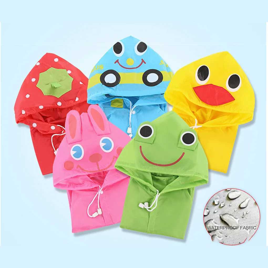 90cm-130cm Kids Rain Coat Waterproof Children Rainwear with Pockets Hoodie Y240810