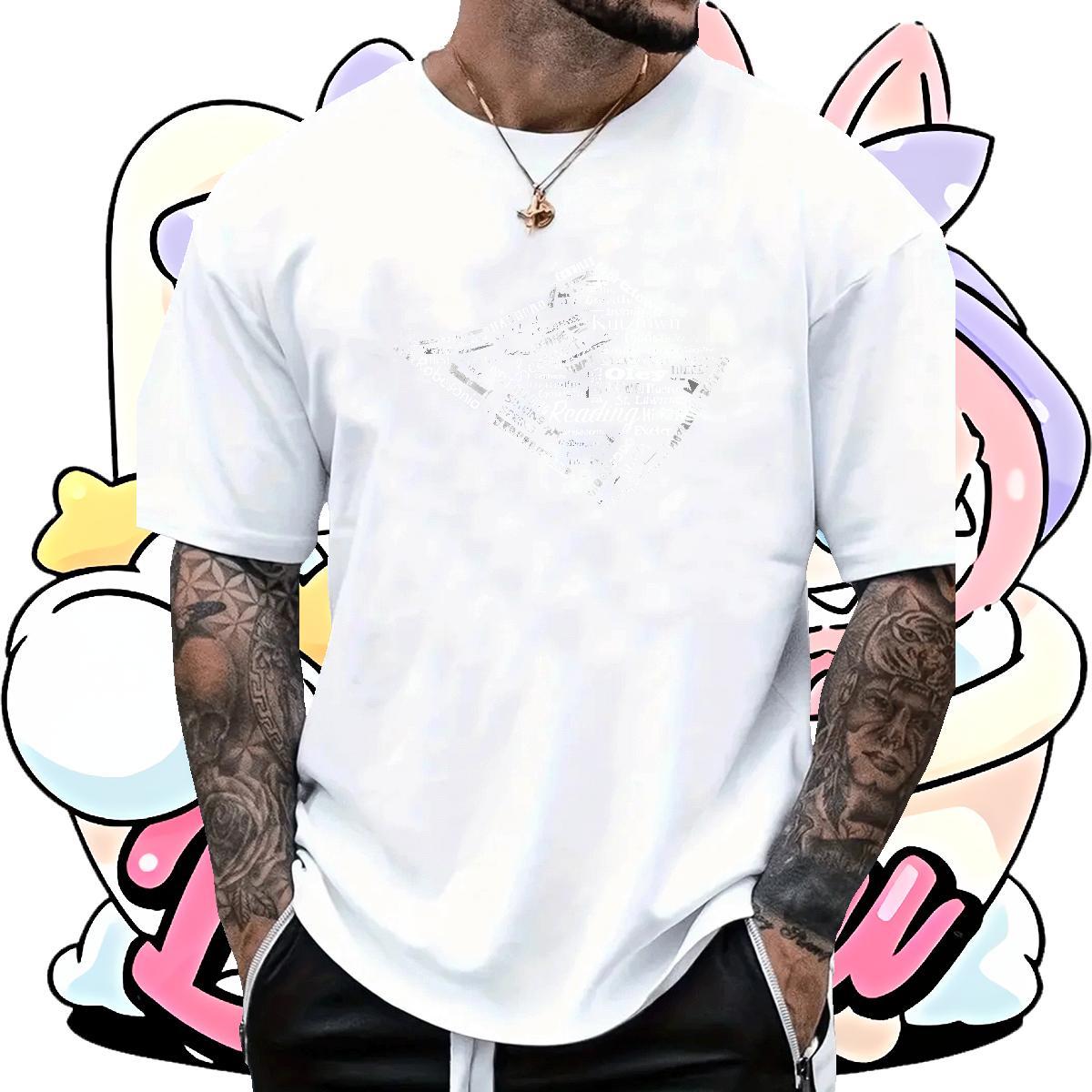 Classic Men Clothes T-Shirt math 100% Cotton 230g Sport O-Neck Short Sleeve Men T Shirts White Plus Size Fashion Designer Tops Shirt