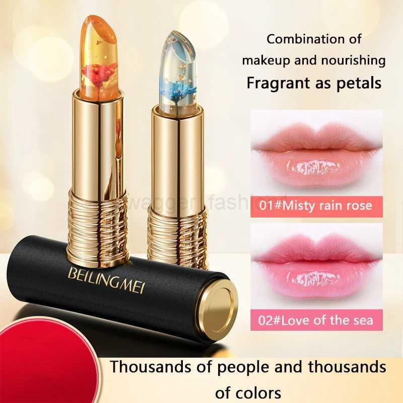 BLM Transparent jelly change color lip pomade Flower lipstick Hydrating lip balmXJ240812