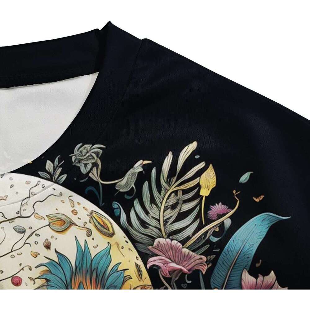 Halloween Mens T shirt Skull Graphic T-Shirts for Men Novelty 3D Flower Print Shirts Summer Fashion shirts tshirt graphic tee Casual tops summer cloth