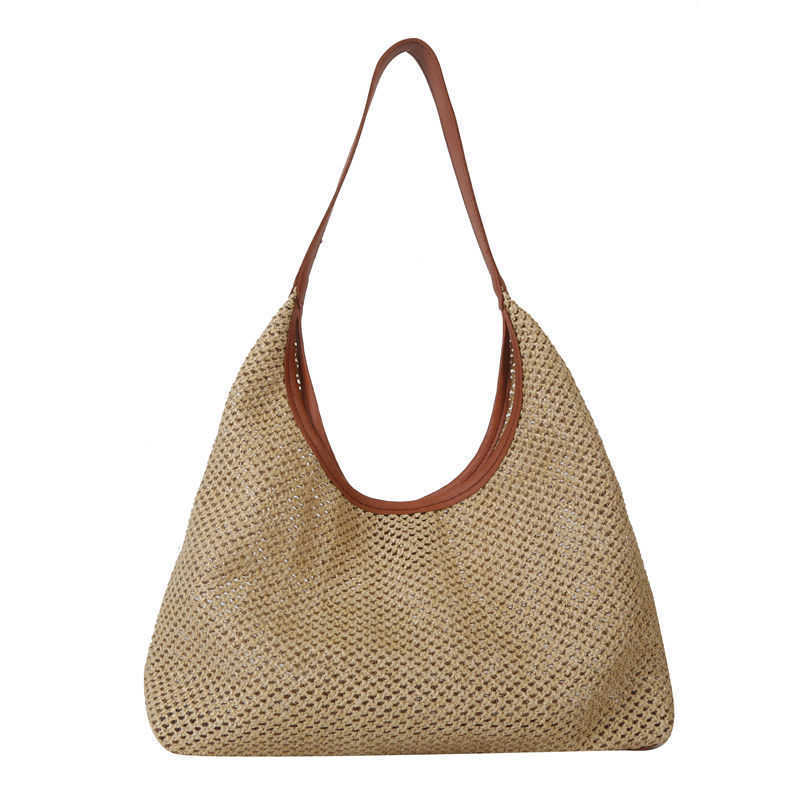 CMM Handmade Woven Bag for Women New Trendy Tote Bag Versatile Large Capacity Shoulder Bag Grass Woven Bag