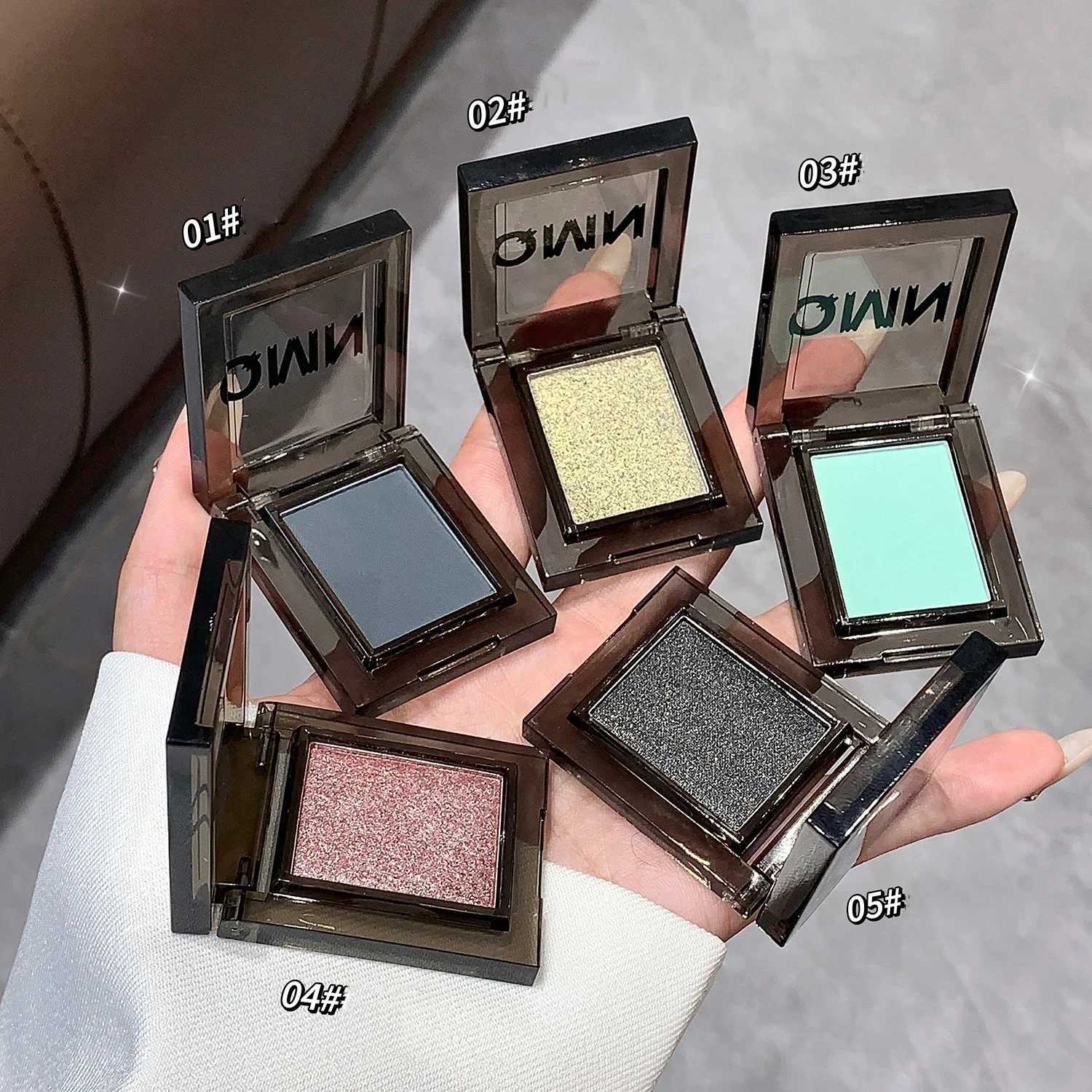 1Pc Chameleon Green Eye Shadow Metallic Smoky Monochrome Eyeshadow Palette Matte Pearl Glitter Earth Grey Multicolor Eye MakeupCL240812