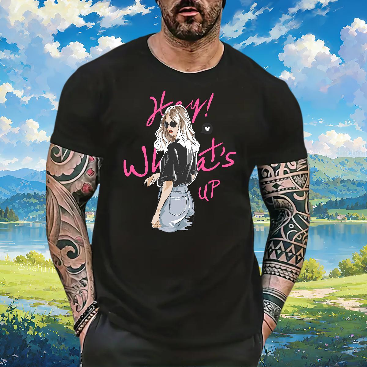 Wholesale Men Clothes T-Shirt letter 100% Cotton 230g Street Breathable T Shirts Men Cartoon Printing L-4XL Brand Tees