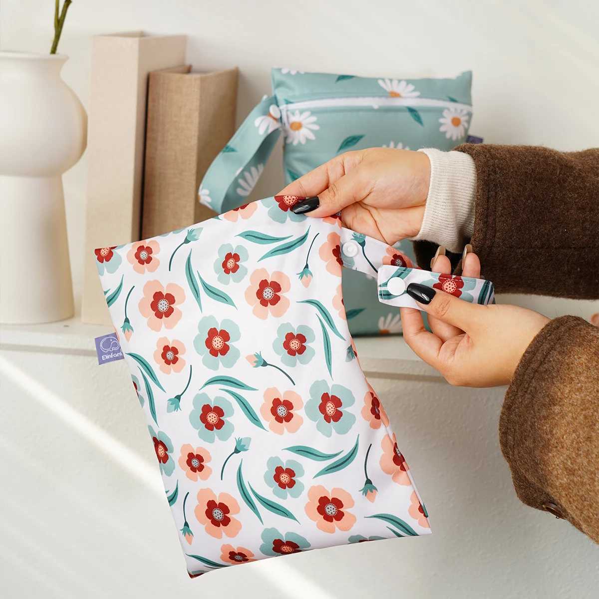 Elinfant wet dry bag mini baby diaper bag diaper bag 18 * 25cm waterproof reusable washable diaper bag W240812