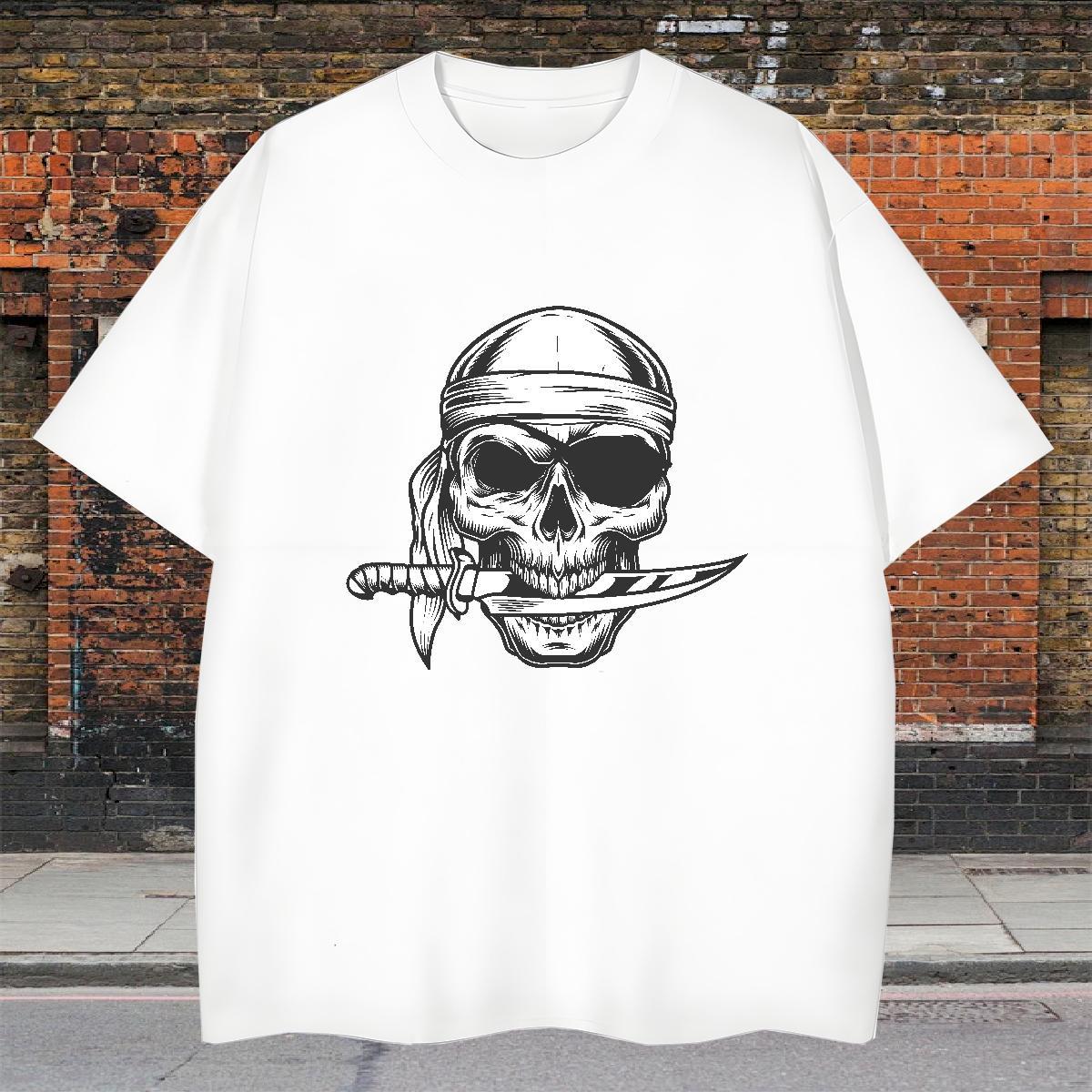 Classic Casual Men T Shirts skull Tops Shirt 230g Cotton Home Outdoor Designer Anime Short Sleeve O-Neck Men Clothes T-Shirt