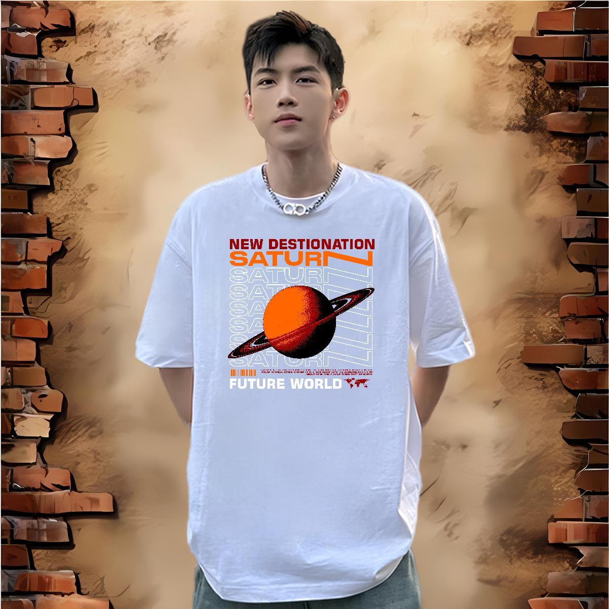 Fashion Designer Man T Shirts star Tees Shirts 230g 100% Cotton Daily Wear Classic DIY Printed O Neck Short Sleeves Men Tees